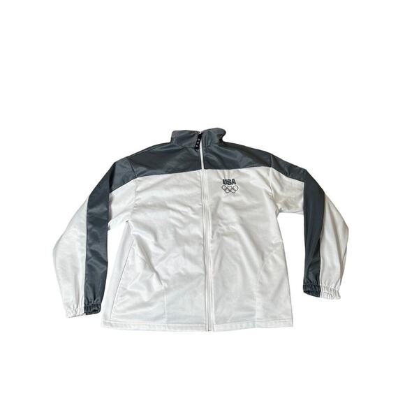 United States Olympic Committee  Size XL Jacket White & Gray Full Zip Made USA - Picture 2 of 10
